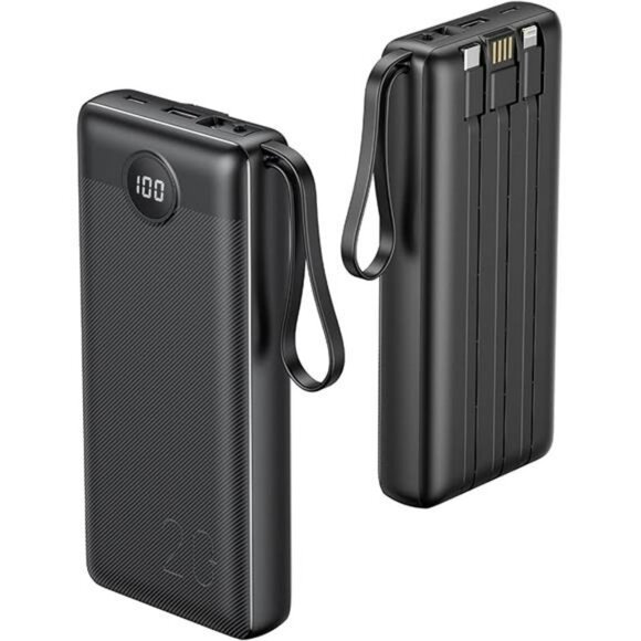 Portable Charger 20000mAh Built In Cables Fast Charging Power Bank for iPhone Sa - Picture 7 of 7